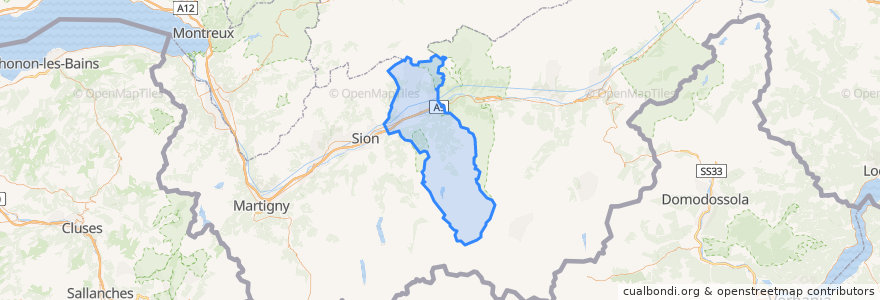 Mapa de ubicacion de Sierre.