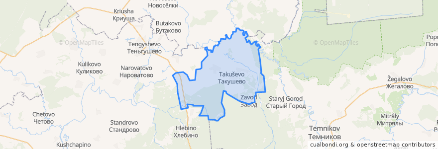 Mapa de ubicacion de Такушевское сельское поселение.