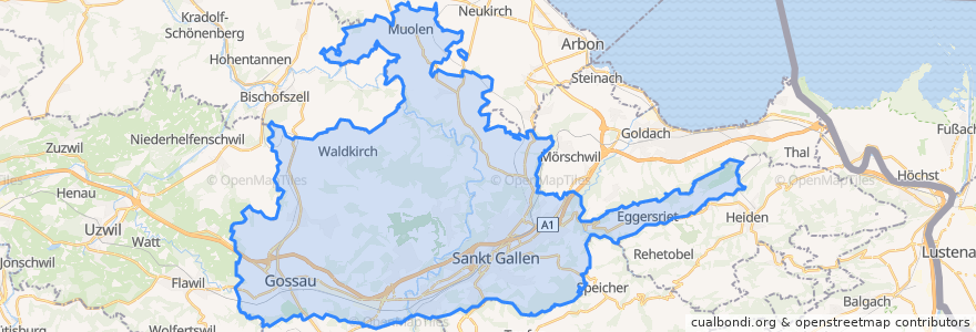 Mapa de ubicacion de Wahlkreis St. Gallen.