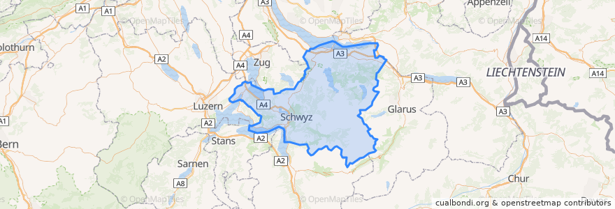 Mapa de ubicacion de Schwyz.