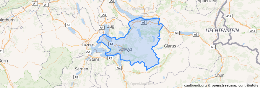 Mapa de ubicacion de Швиц.