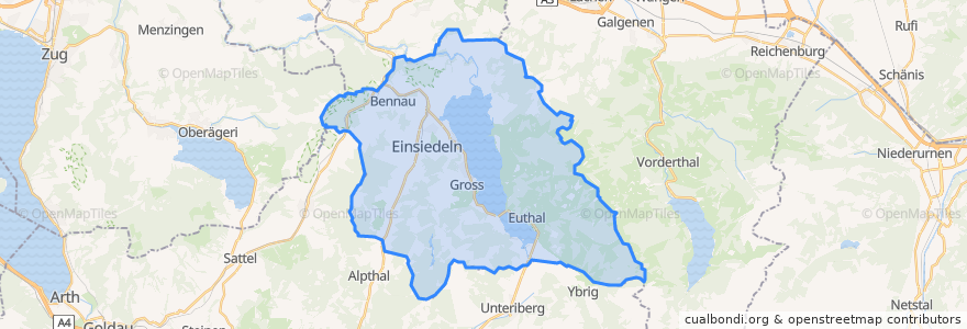 Mapa de ubicacion de Einsiedeln.