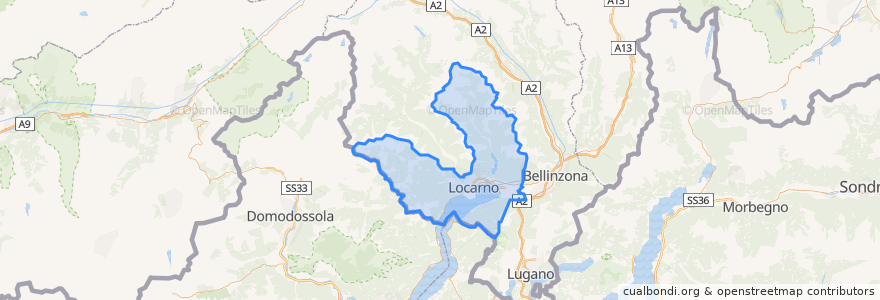 Mapa de ubicacion de Distretto di Locarno.