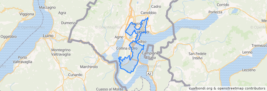 Mapa de ubicacion de Circolo di Lugano ovest.