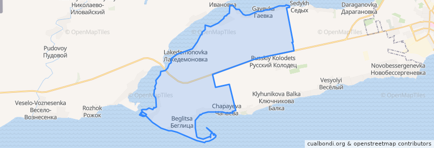 Mapa de ubicacion de Лакедемоновское сельское поселение.