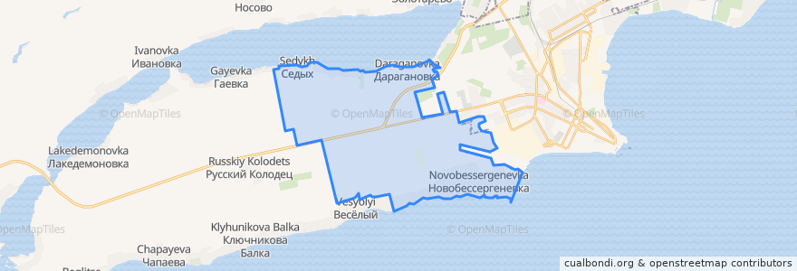 Mapa de ubicacion de Новобессергеневское сельское поселение.