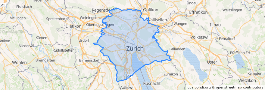 Mapa de ubicacion de Bezirk Zürich.