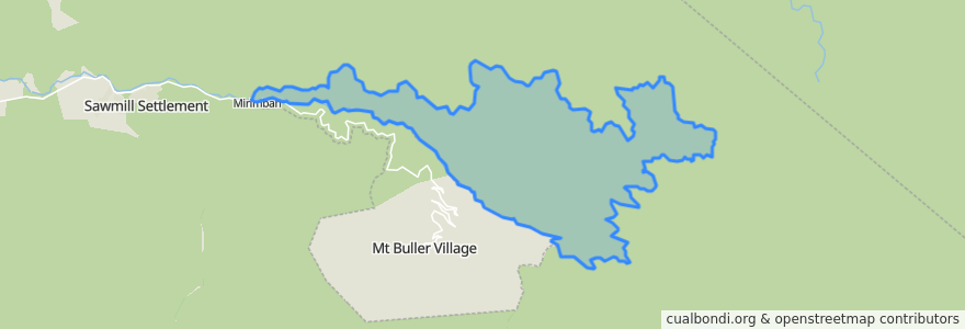 Mapa de ubicacion de Mount Stirling Alpine Resort.