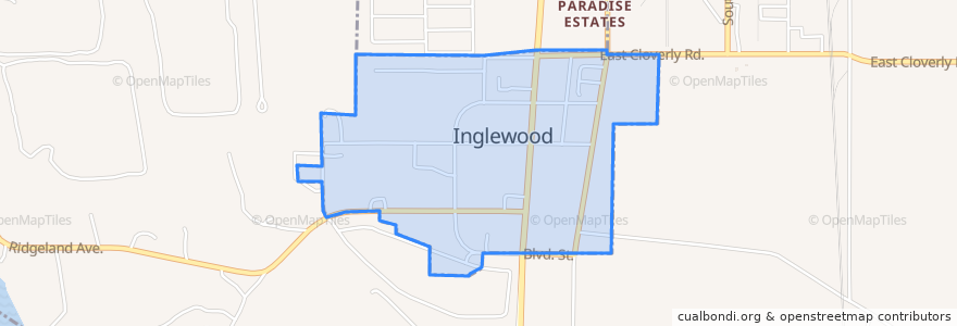 Mapa de ubicacion de Inglewood.