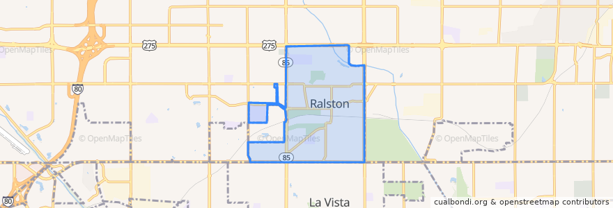 Mapa de ubicacion de Ralston.