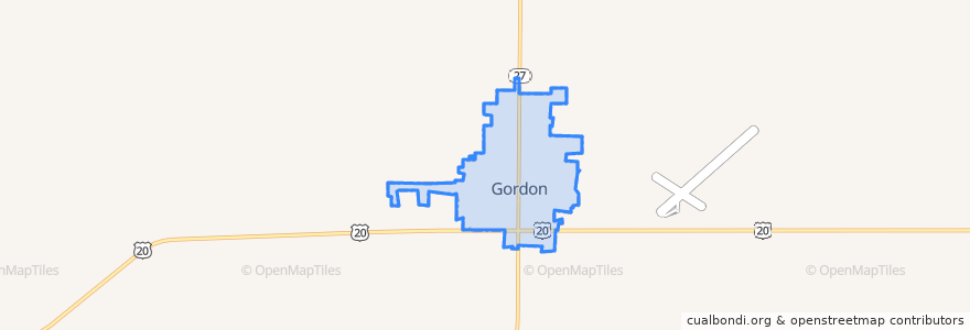 Mapa de ubicacion de Gordon.