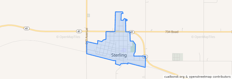 Mapa de ubicacion de Sterling.