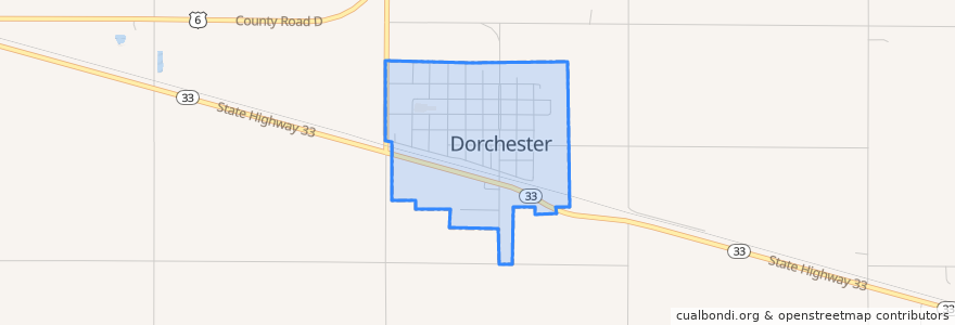 Mapa de ubicacion de Dorchester.