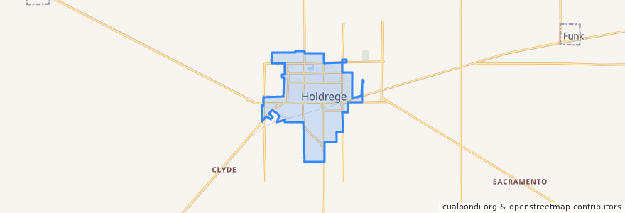 Mapa de ubicacion de Holdrege.