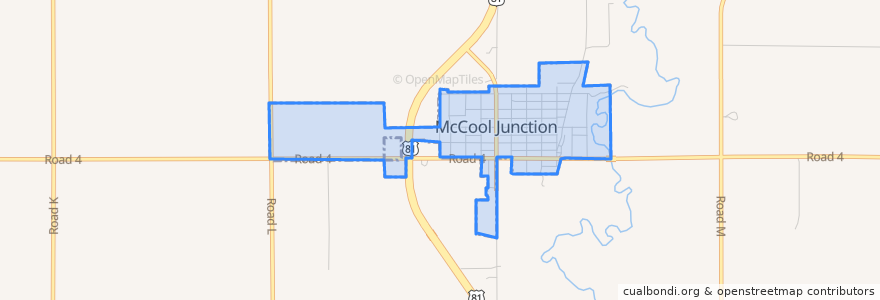 Mapa de ubicacion de McCool Junction.