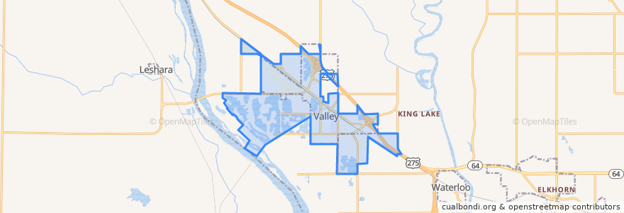 Mapa de ubicacion de Valley.