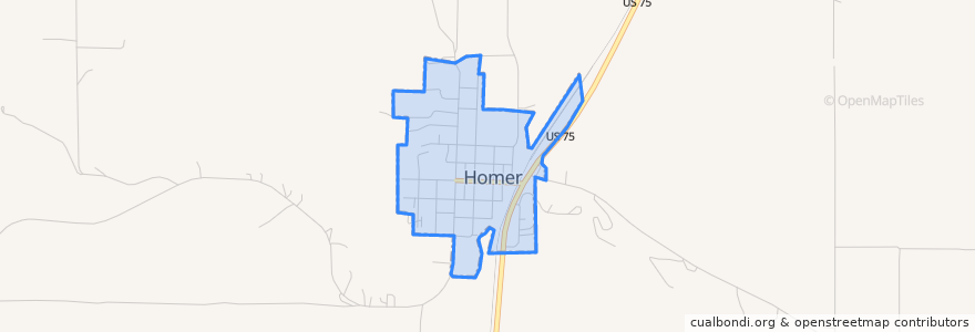 Mapa de ubicacion de Homer.