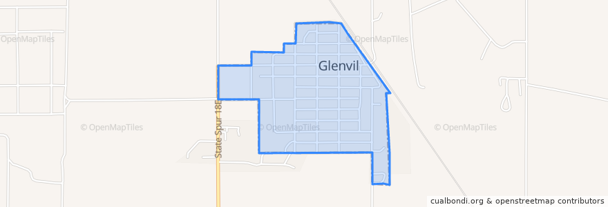 Mapa de ubicacion de Glenvil.