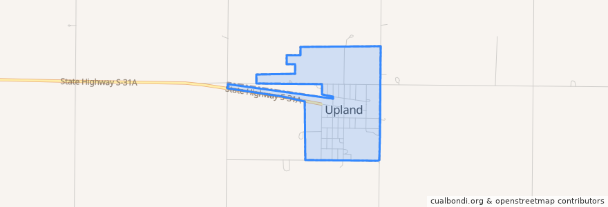 Mapa de ubicacion de Upland.