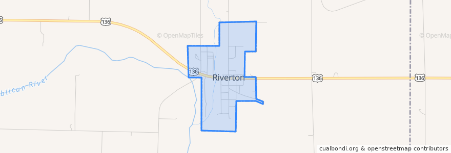 Mapa de ubicacion de Riverton.