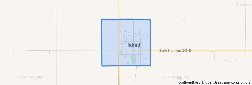 Mapa de ubicacion de Hildreth.