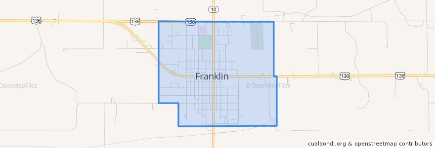 Mapa de ubicacion de Franklin.