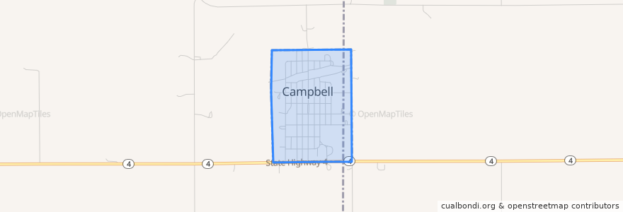 Mapa de ubicacion de Campbell.