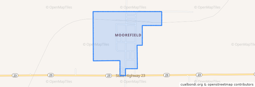 Mapa de ubicacion de Moorefield.