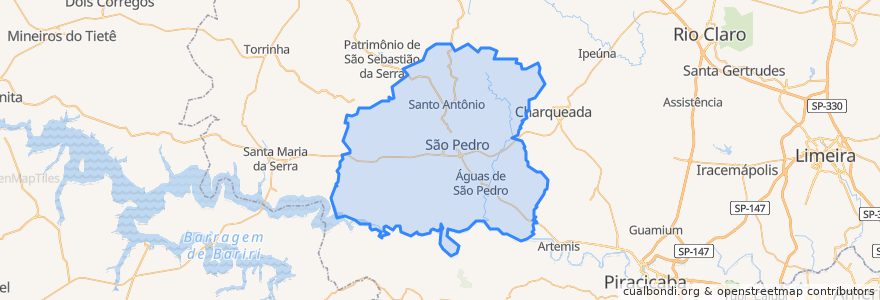 Mapa de ubicacion de São Pedro.