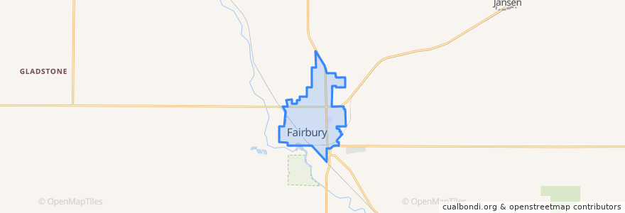 Mapa de ubicacion de Fairbury.