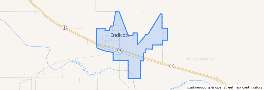 Mapa de ubicacion de Endicott.