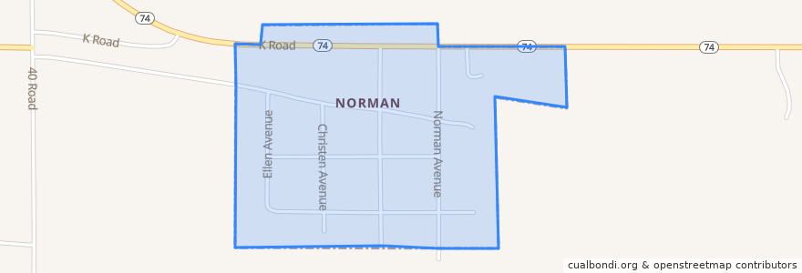 Mapa de ubicacion de Norman.