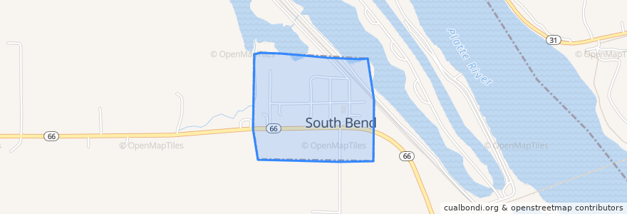 Mapa de ubicacion de South Bend.