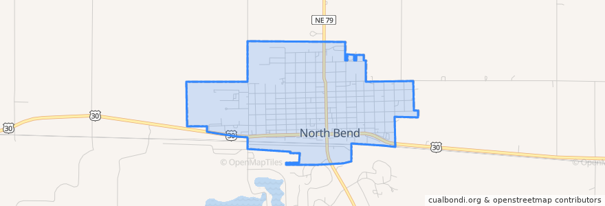 Mapa de ubicacion de North Bend.