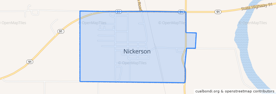 Mapa de ubicacion de Nickerson.