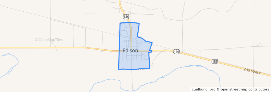 Mapa de ubicacion de Edison.