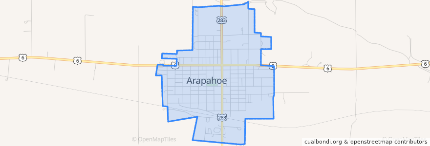 Mapa de ubicacion de Arapahoe.