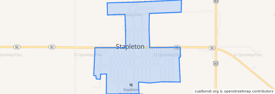 Mapa de ubicacion de Stapleton.