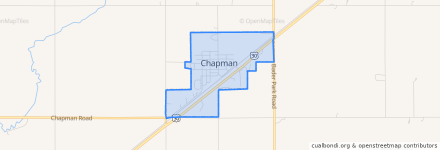 Mapa de ubicacion de Chapman.