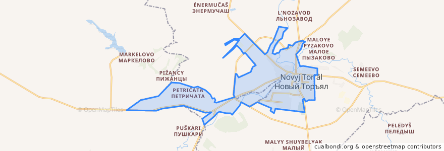 Mapa de ubicacion de городское поселение Новый Торъял.