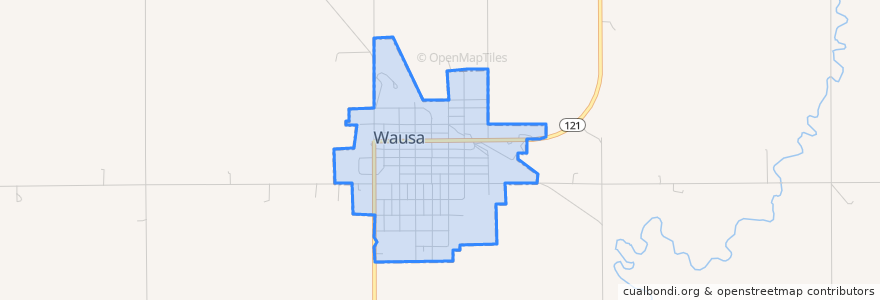 Mapa de ubicacion de Wausa.