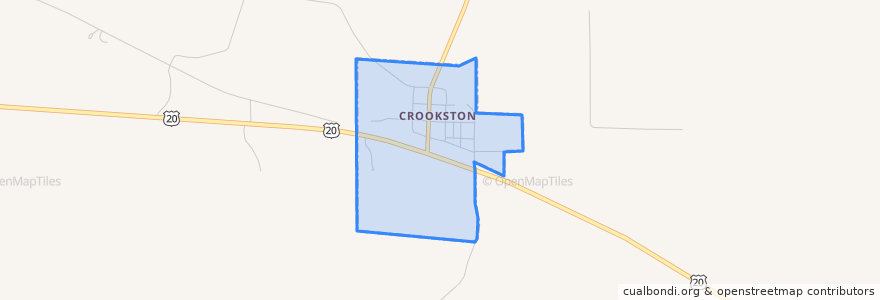 Mapa de ubicacion de Crookston.