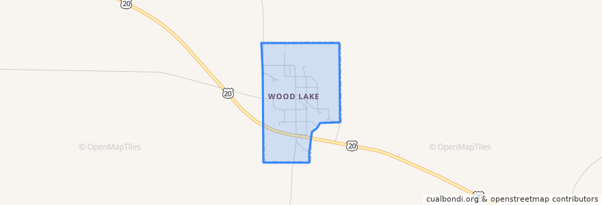 Mapa de ubicacion de Wood Lake.