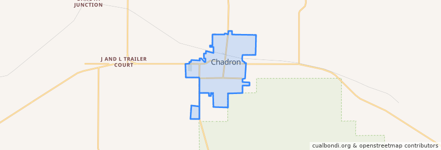 Mapa de ubicacion de Chadron.