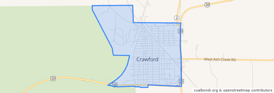 Mapa de ubicacion de Crawford.