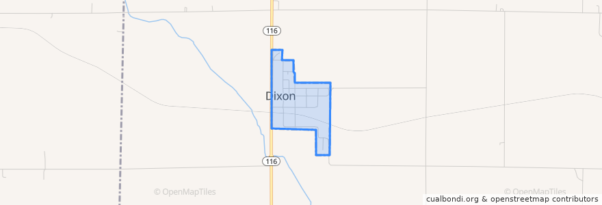 Mapa de ubicacion de Dixon.