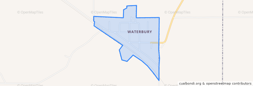 Mapa de ubicacion de Waterbury.