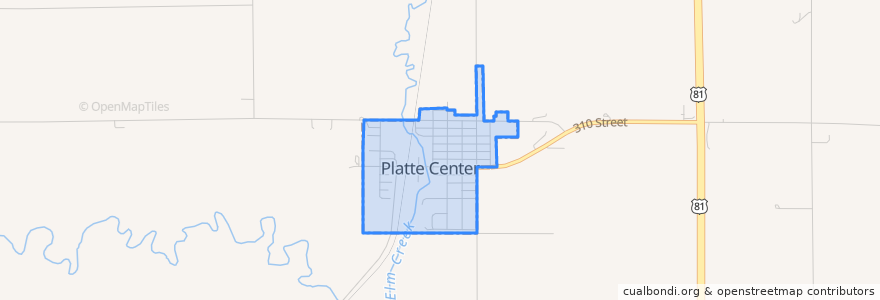 Mapa de ubicacion de Platte Center.