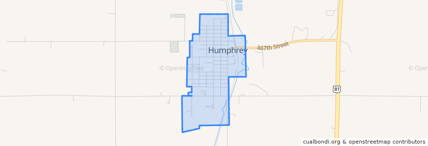 Mapa de ubicacion de Humphrey.