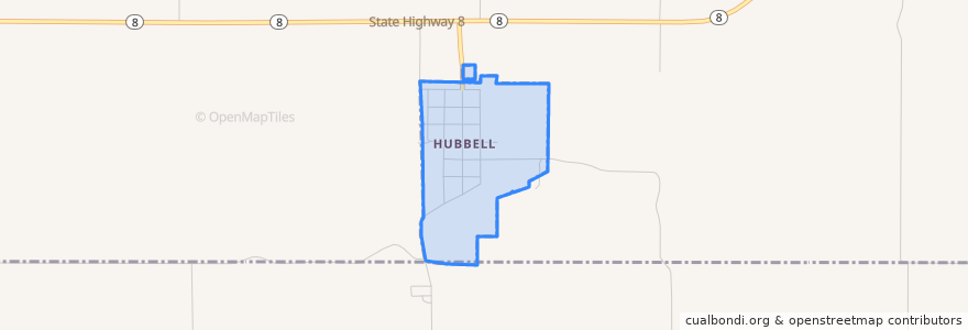 Mapa de ubicacion de Hubbell.